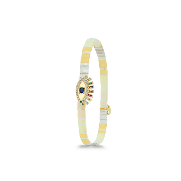 Polo Exchange Tila Beads Stretch Eye Bracelet