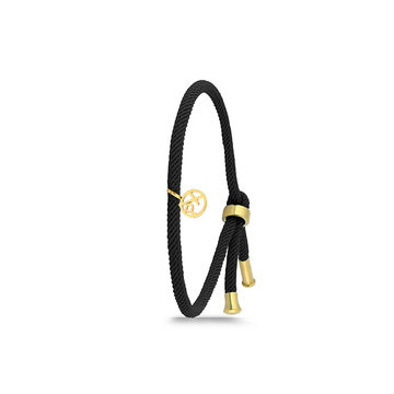 Polo Exchange Black Cord Gold Tone Bracelet
