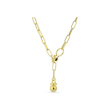 Polo Exchange Pendant Gold Tone Chain Necklace