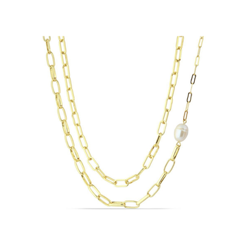 Polo Exchange Pearl Gold Tone Chain Necklace