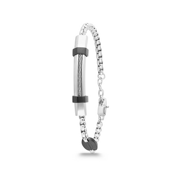 Polo Exchange Black Stainless Steel Chain Bracelet