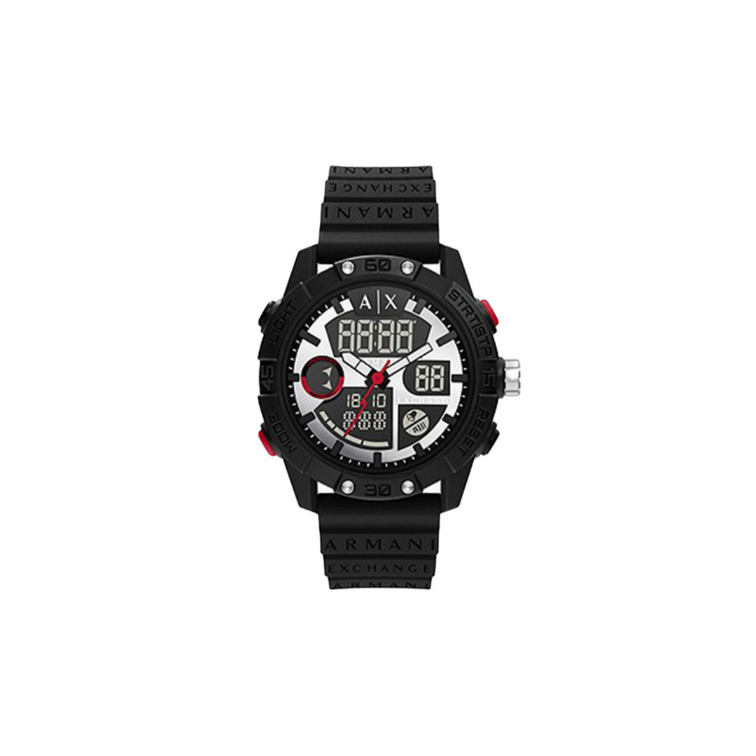 Armani exchange black silicone on sale watch