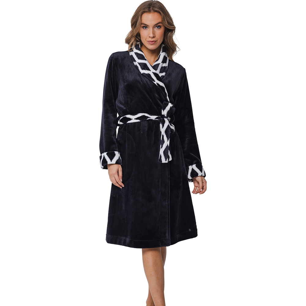 Pastunette Soft Comfort Black Ladies Soft & Warm Flannel Fleece Wrap-Over Dressing Gown L / Black Pastunette Soft Comfort Black Ladies Soft & Warm Flannel Fleece Wrap-Over Dressing Gown L / Black