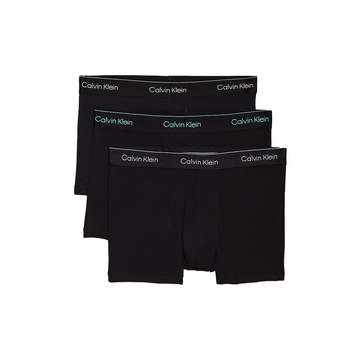 Calvin Klein 3Pack Icon Cotton Stretch Low Rise Trunk Black Colored Logo Band