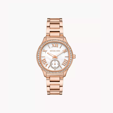 Michael Kors Sage Three-Hand Rose Gold-Tone Stainless Steel Watch