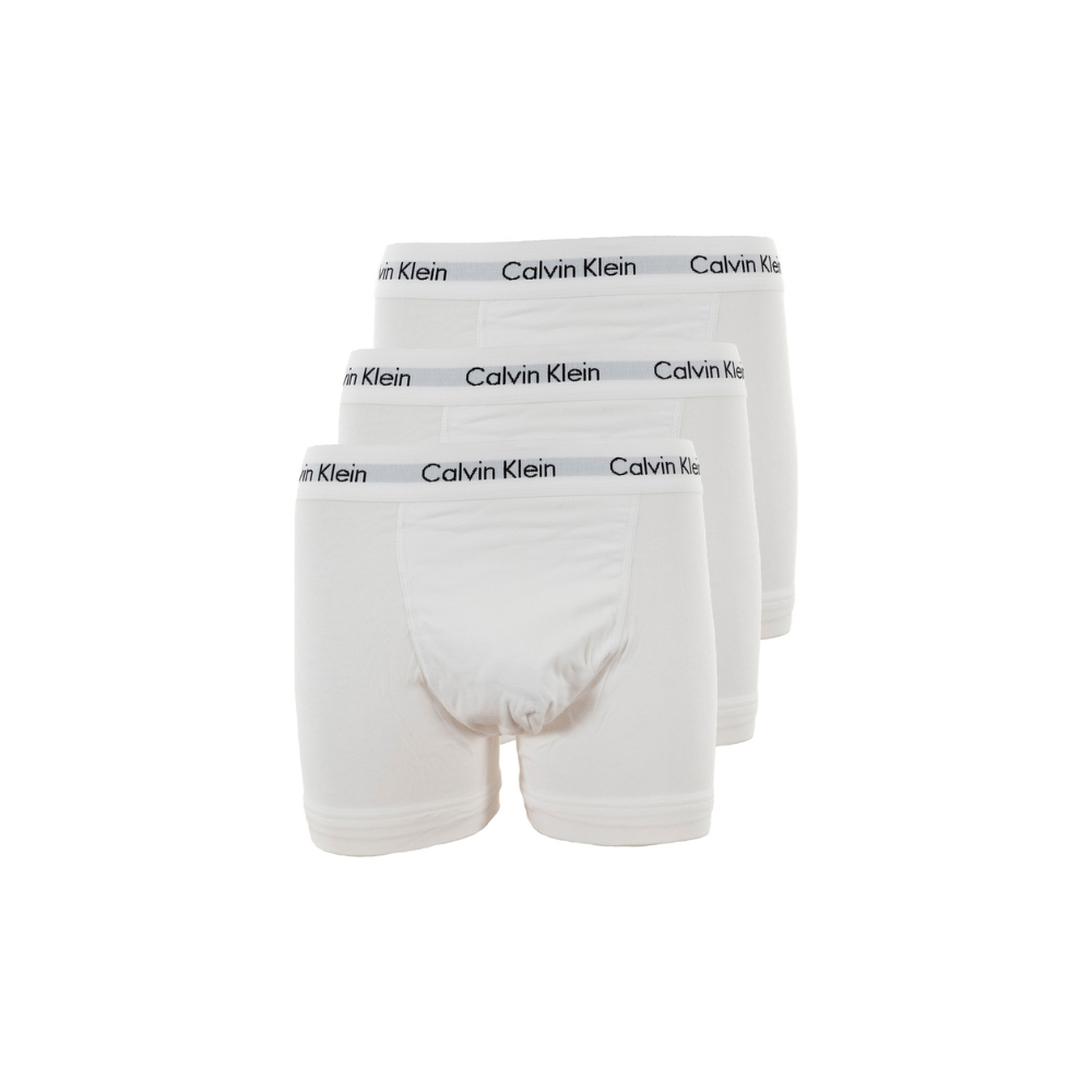 Calvin Klein 3 Pack Trunks White Cotton Stretch
