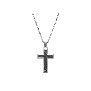 Emporio Armani Cross Carbon Fibre Stainless Steel Necklace