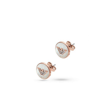 Emporio Armani Eagle Logo Rose Gold-Tone Earrings