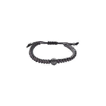 Diesel Black Leather String Bracelet