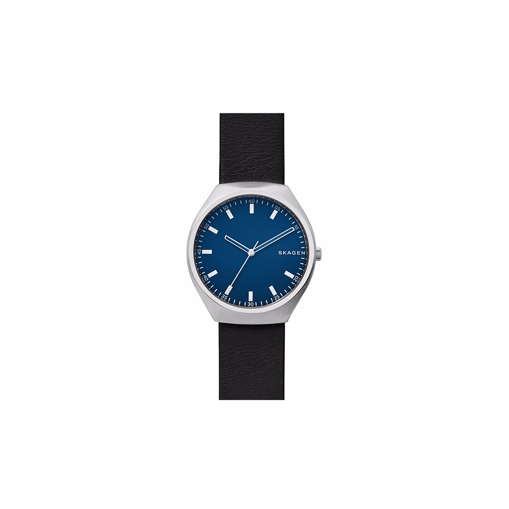 Skagen Grenen Blue Dial Men's Leather Watch