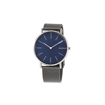 Skagen Signatur Slim Titanium Quartz Blue Dial Men's Watch