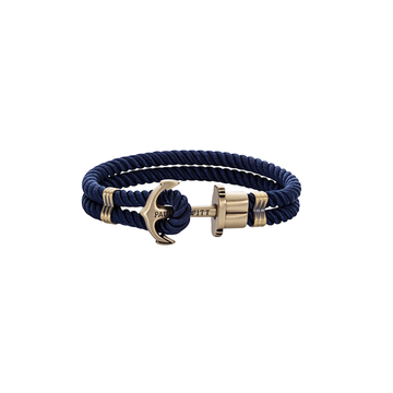 Paul Hewitt Gold Anchor Phrep Nylon Blue Bracelet