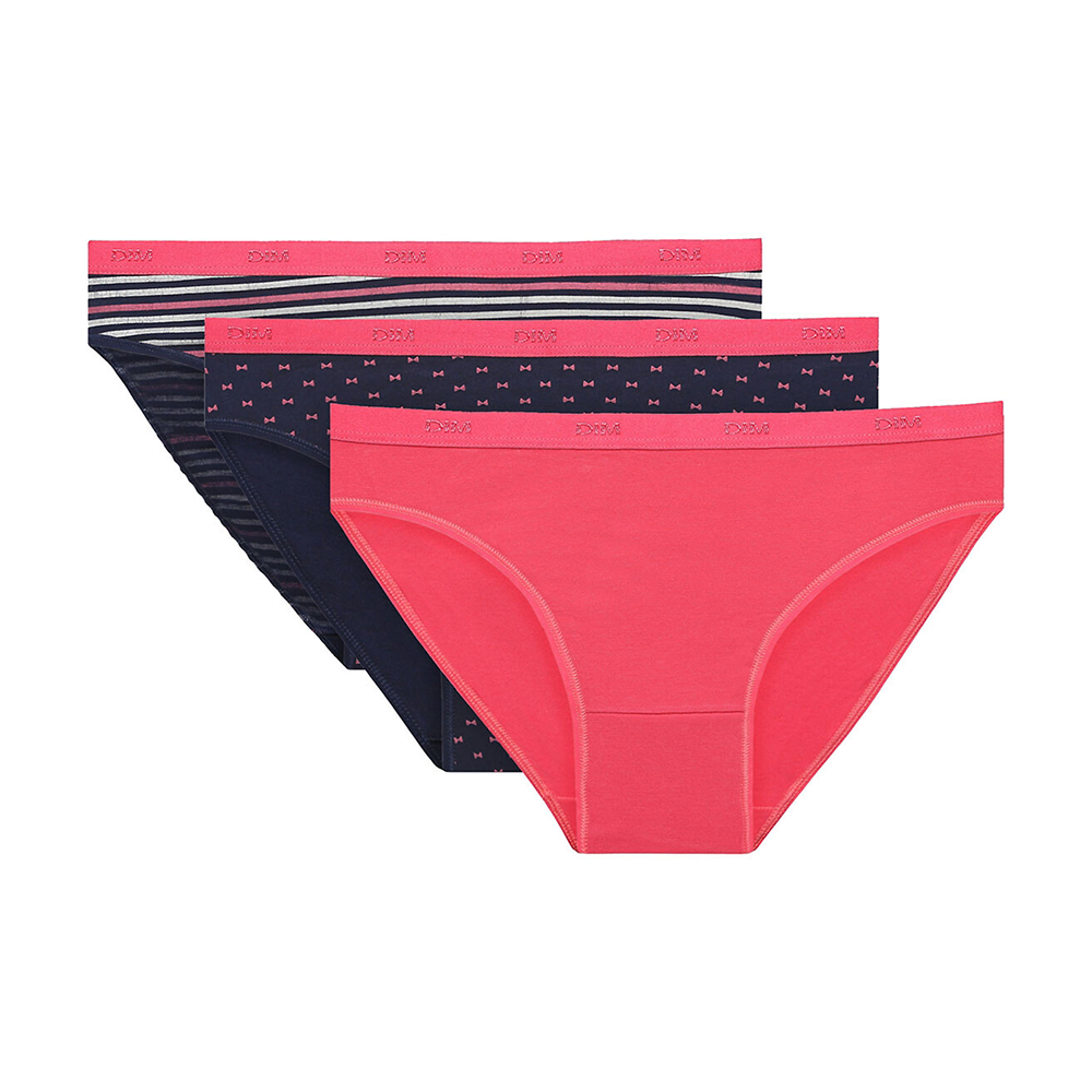 Dim Les Pockets Pack Of 3 Briefs Knickersin Pretty Pink