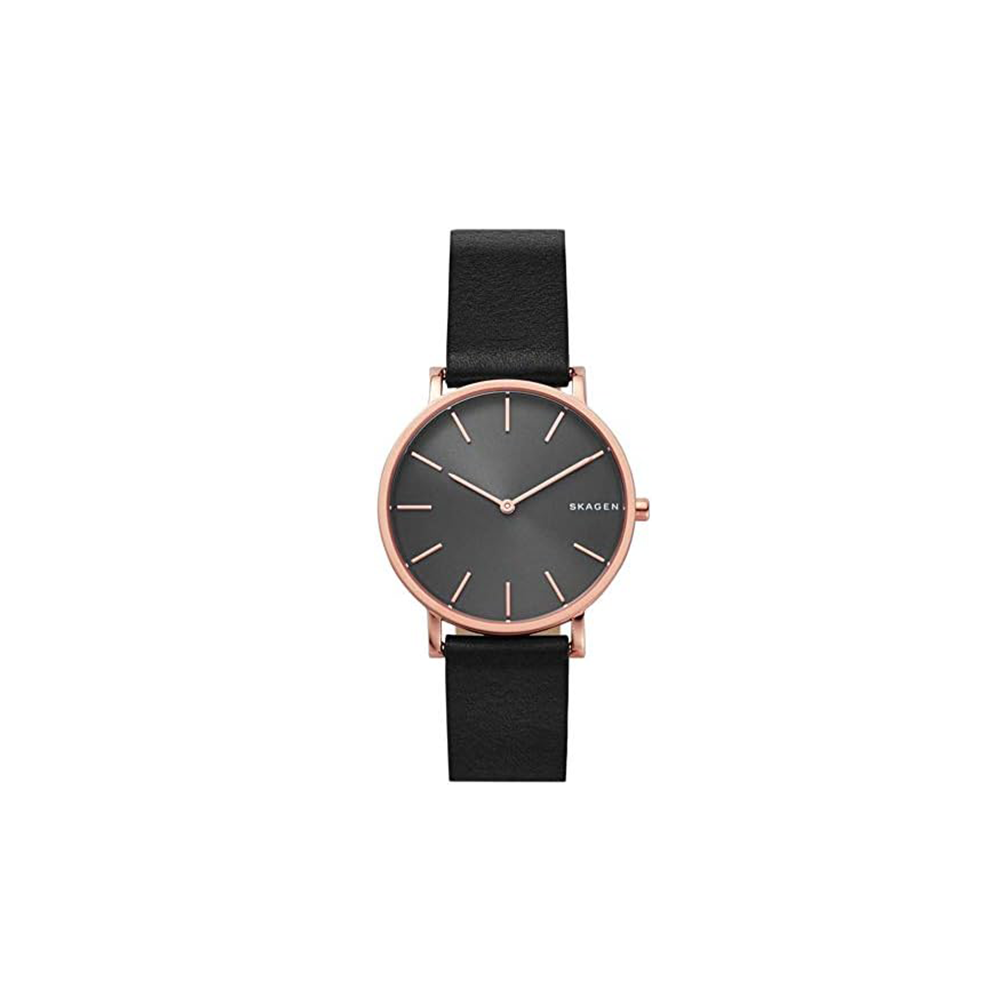 Skagen Leather Only Time Hagen Slim Round Watch For Men