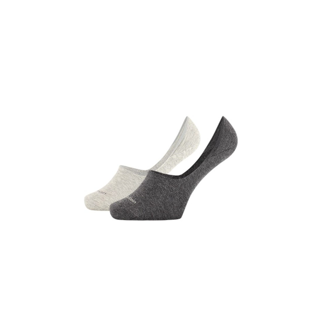 Calvin Klein 2 Pack Invisible Liner 2 Tone Grey Socks