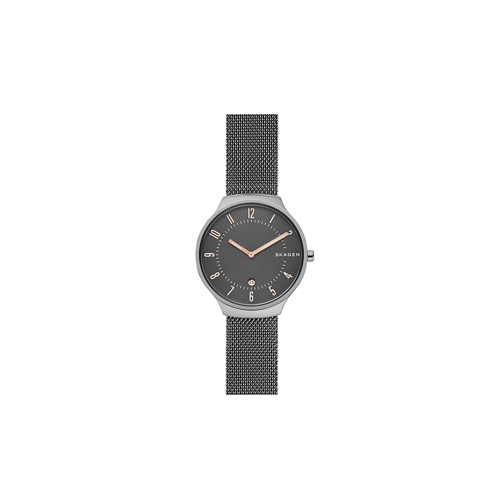 Skagen MEN'S GRENEN DARK GREY TITANIUM AND STEEL MESH