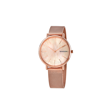 Skagen Signatur Slim Rose-Tone Steel Mesh Watch