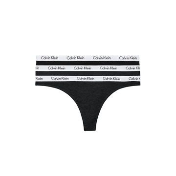 Calvin Klein 3 Pack Stretch Cotton Black/White/Black Thongs