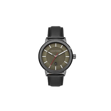 Armani Exchange Three-Hand Date Gunmetal-Tone Stainless Steel Watch