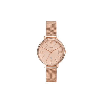 Fossil Jacqueline Three-Hand Date Rose Gold-Tone Stainless Steel Watch