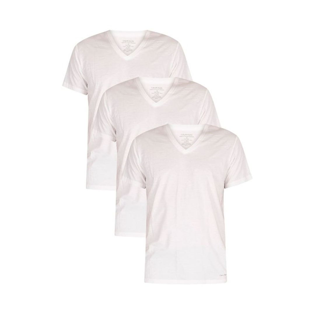 Calvin Klein Cotton Classic Fit 3 Pack V-Neck White T-Shirt