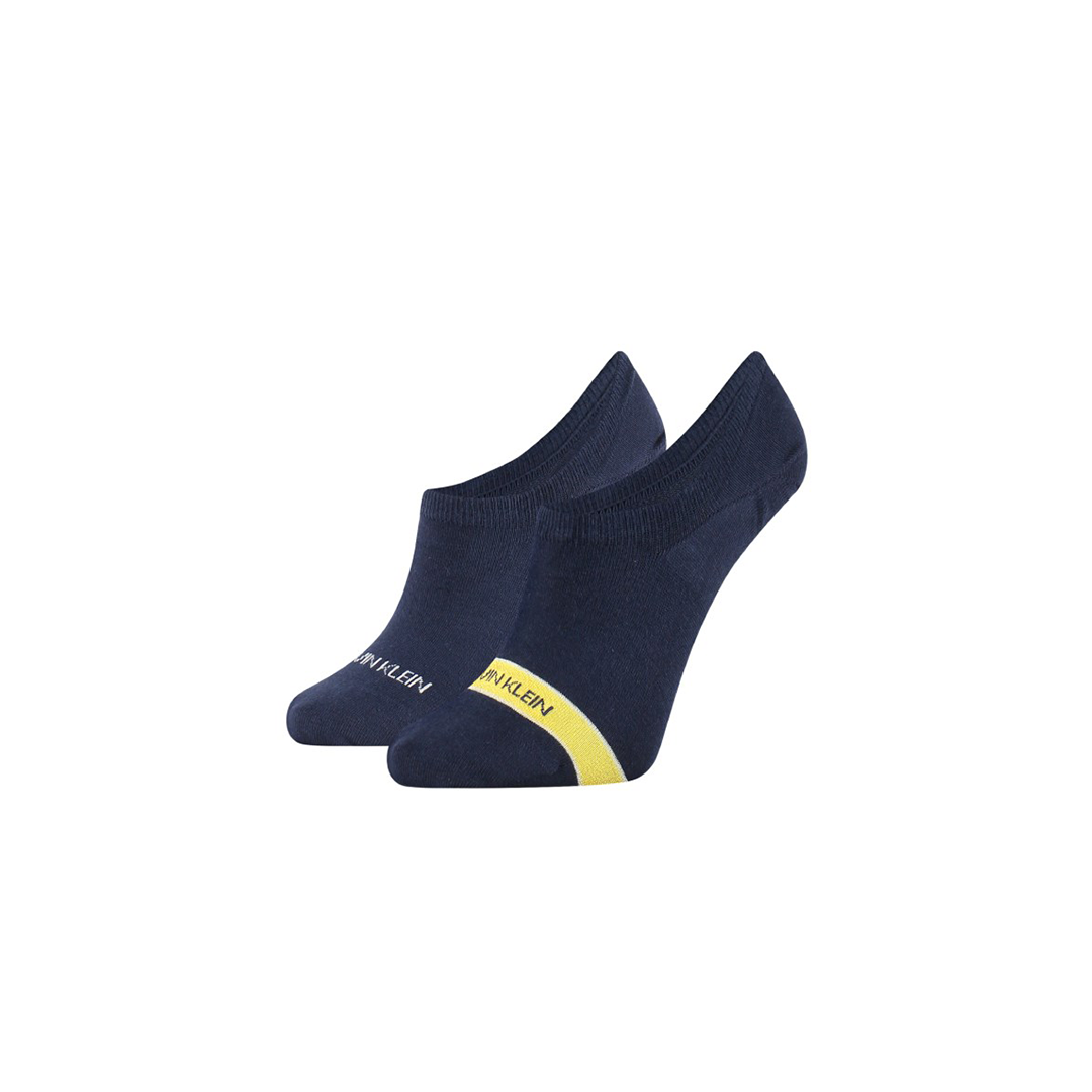 Calvin Klein 2 Pack Logo No Show Navy Socks
