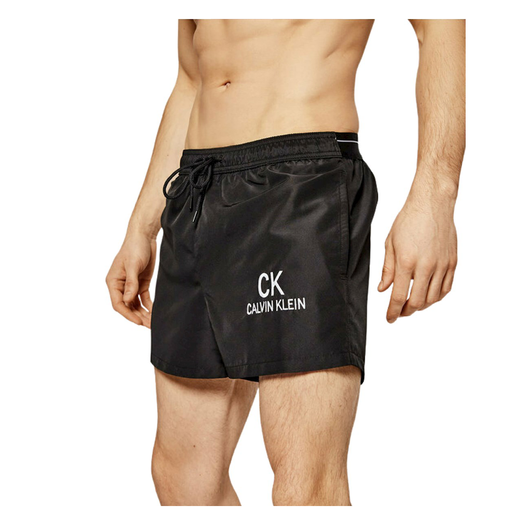 Calvin Klein Drawstring Logo Black Swim Shorts