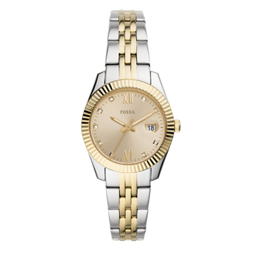 Fossil Scarlette Mini Three-Hand Date Two-Tone Stainless Steel Watch ES4949