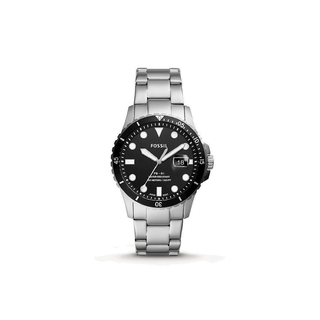 Fossil FB-01 Three-Hand Date Stainless Steel Black/Black Watch