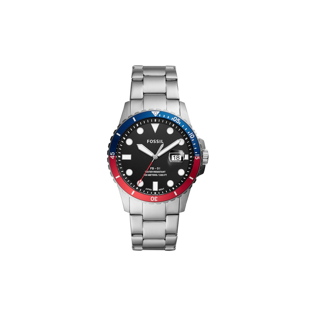Fossil FB-01 Three-Hand Date Stainless Steel Red/BlueWatch