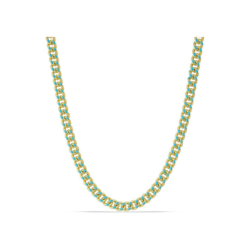 Polo Exchange Aqua Enamel Gourmet Gold Tone Necklace