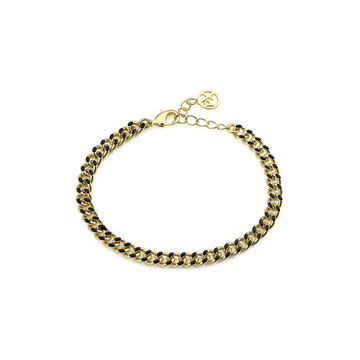 Polo Exchange Black Enamel Gourmet Gold Tone Bracelet