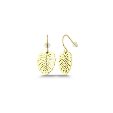 Polo Exchange Leaf Charm Gold Tone Earrings