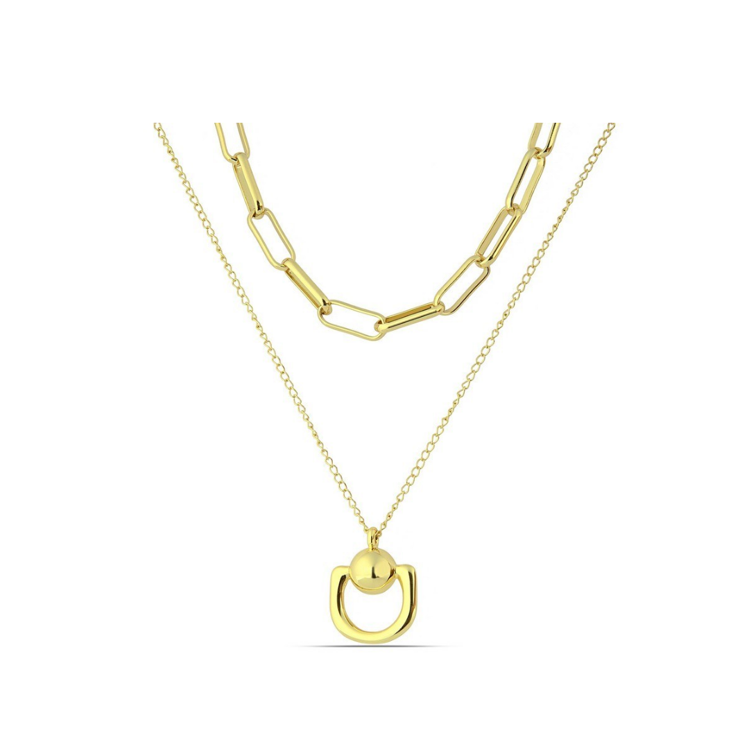 Polo Exchange Gold Tone Pendant Chain Necklace