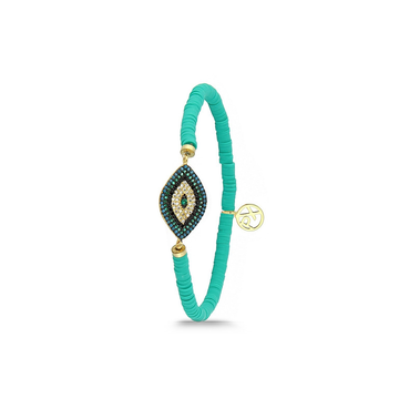 Polo Exchange Mixed Color Stones Green Drops Bracelet
