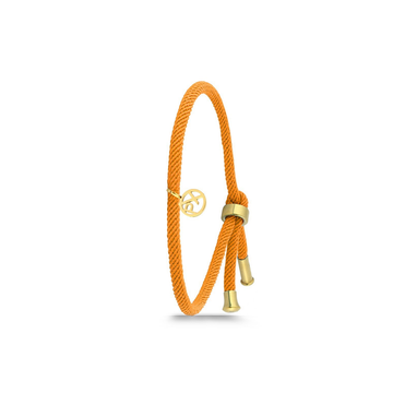 Polo Exchange Orange Cord Gold Tone Bracelet