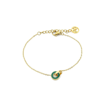 Polo Exchange Emerald Pendant Gold Plated Bracelet
