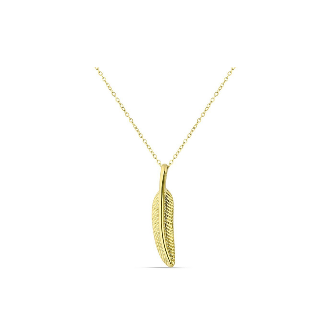 Polo Exchange Gold Feather Pendant Necklace