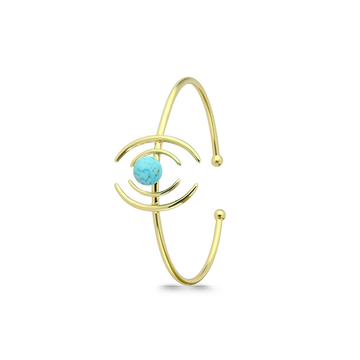 Polo Exchange Semi Precious Stone Gold Plated Bangle Bracelet