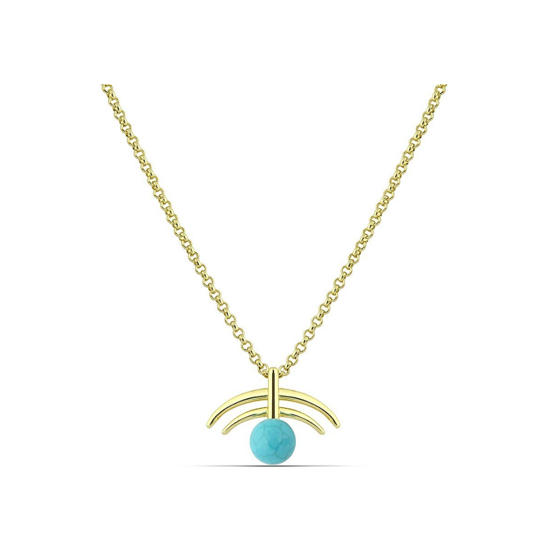 Polo Exchange Semi Precious Turquoise Stone Gold Plated Necklace