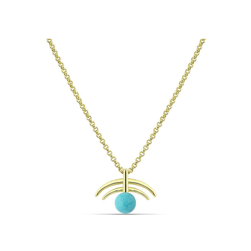 Polo Exchange Semi Precious Turquoise Stone Gold Plated Necklace