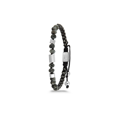 Polo Exchange Natural Stone Black Beads Cord Bracelet