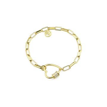 Polo Exchange Heart Gold Tone Stainless Chain Bracelet - BRS51-J441301B-1