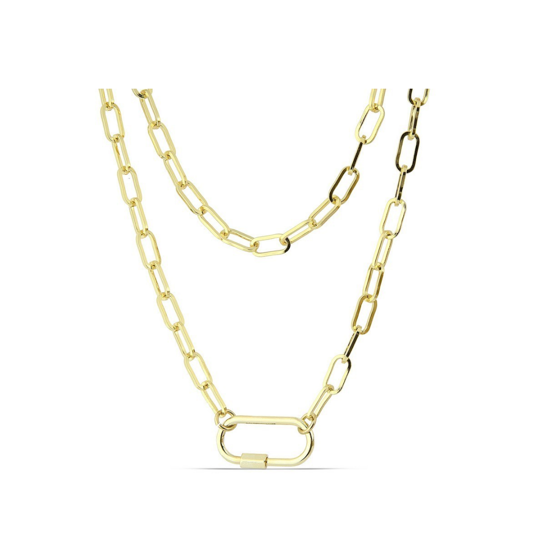 Polo Exchange Hoop Gold Tone Chain Necklace