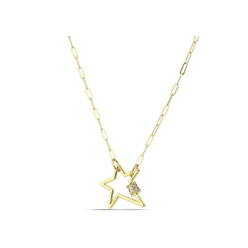 Polo Exchange Star Gold Tone Stainless Chain Necklace