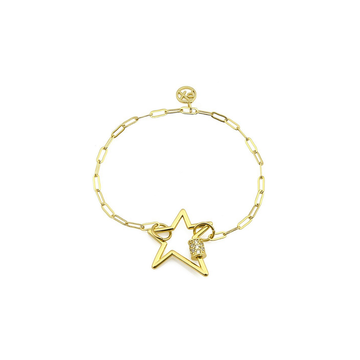 Polo Exchange Star Gold Tone Stainless Chain Bracelet