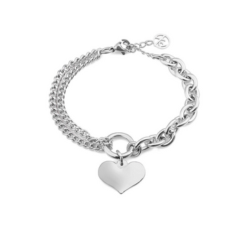 Polo Exchange Heart Silver Stainless Bracelet