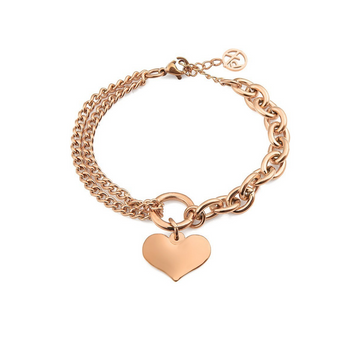 Polo Exchange Heart Rose Gold Tone Bracelet