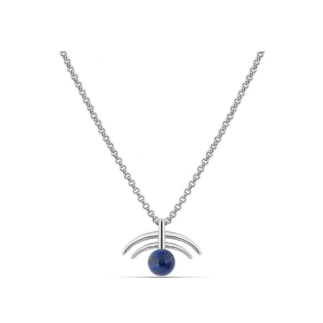 Polo Exchange Semi Precious Blue Stone Silver Necklace