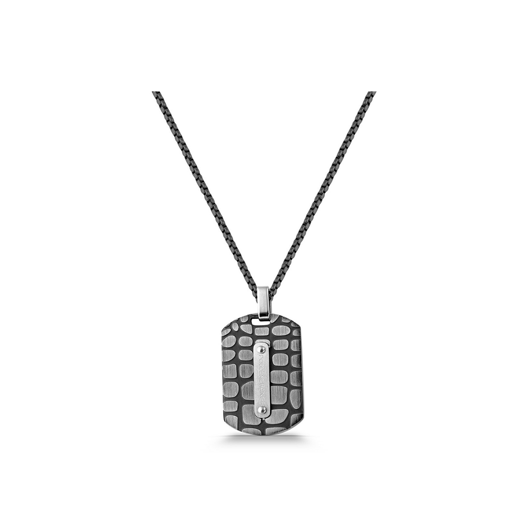 Polo Exchange Black Steel Pendant Necklace